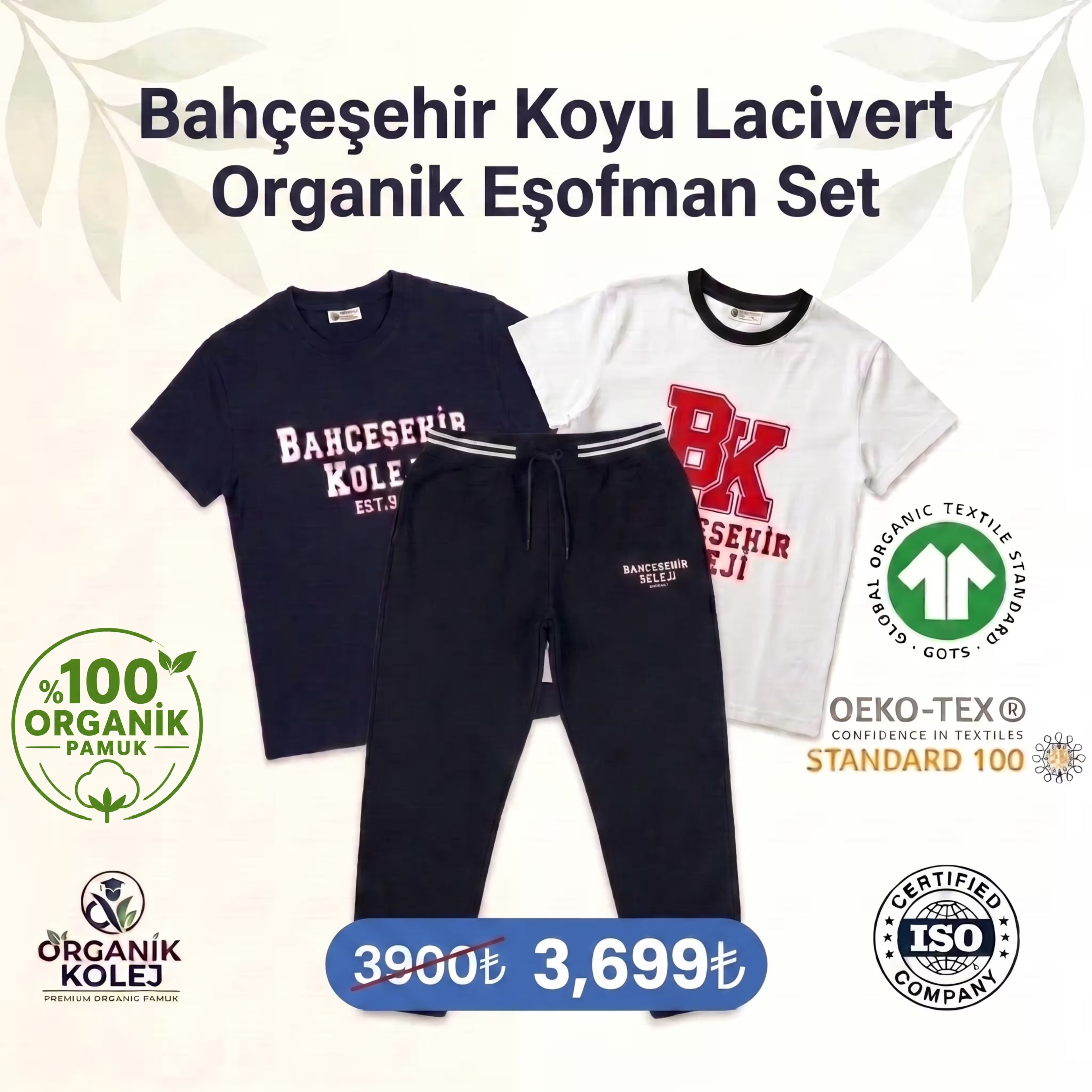 Bahçeşehir Koyu Lacivert Organik Eşofman Set