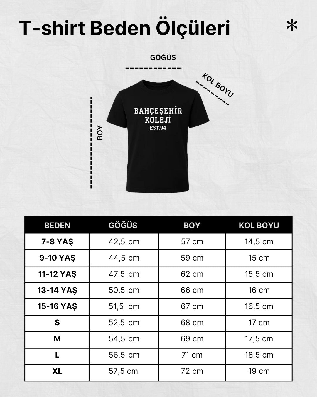 bahçeşehir koleji siyah tişört