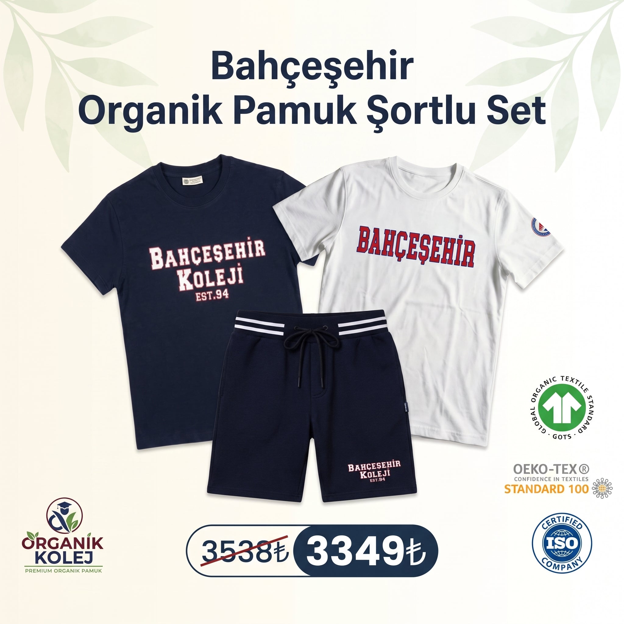 Bahçeşehir Organik Pamuk Şortlu Set