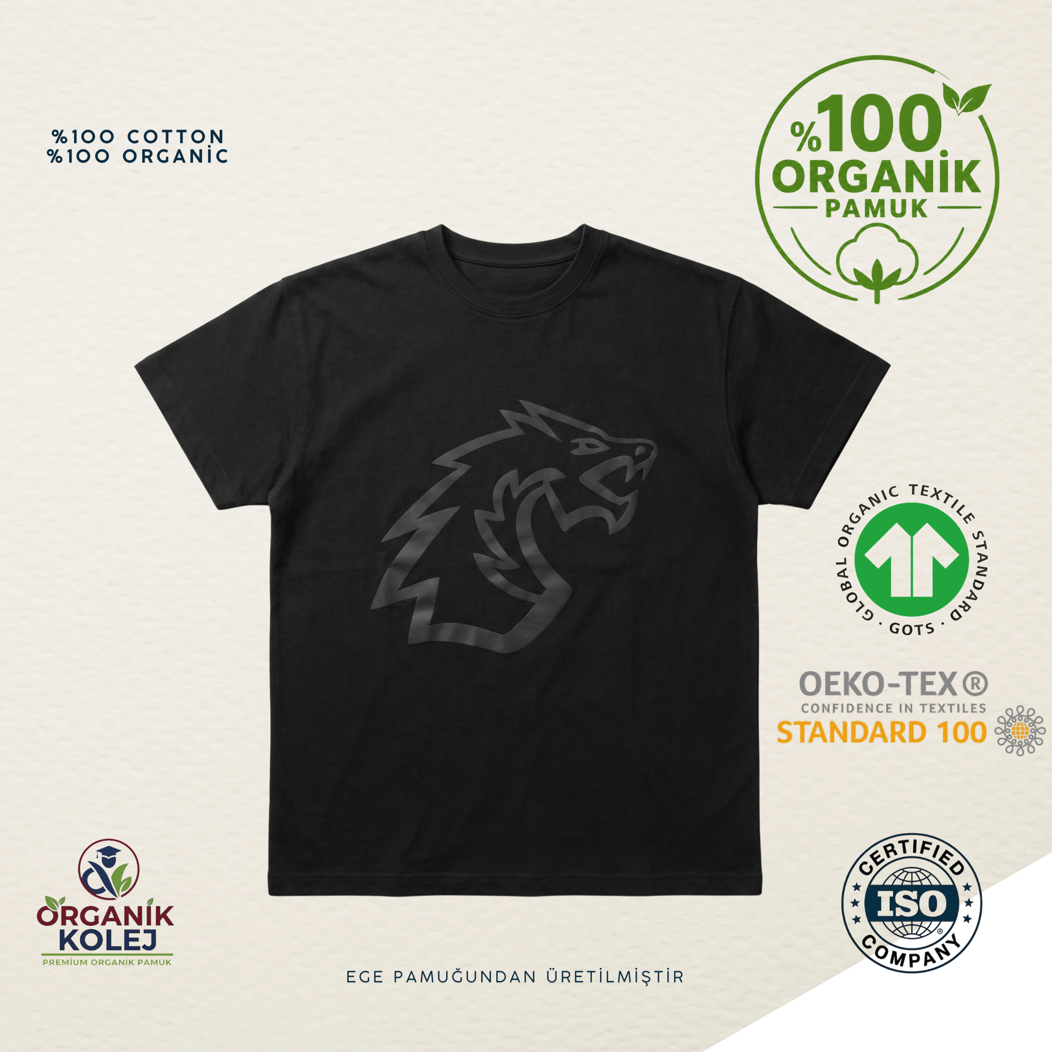 Bahçeşehir Koleji Yeni Sezon Red Dragons Kabartmalı Tişört Organik