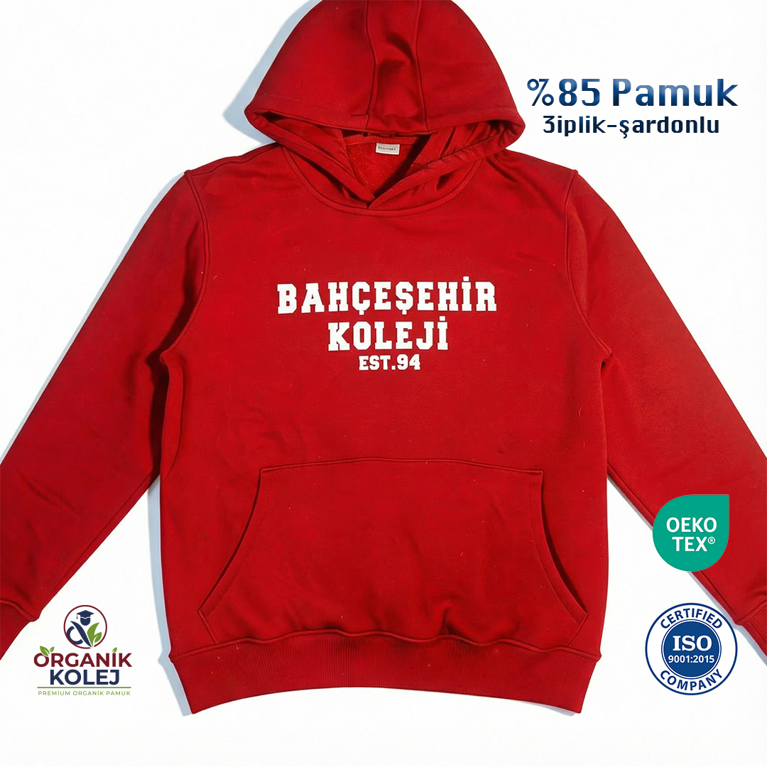 bahçeşehir koleji kapşonlu kırmızı