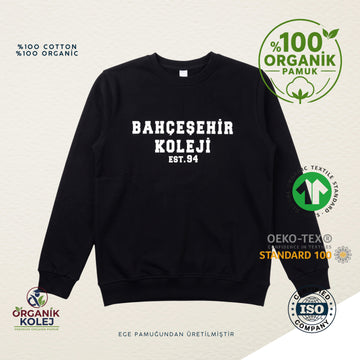 Bahçeşehir Koleji Siyah Sweat  EST94 %100 Organik
