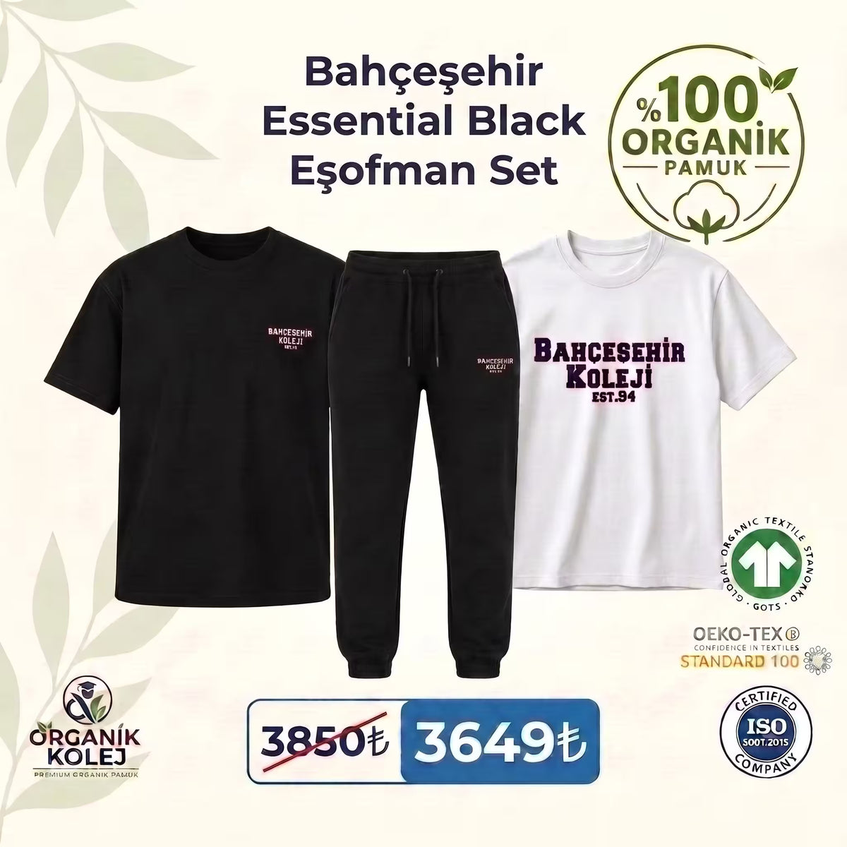 Bahçeşehir Essential Black Eşofman Set